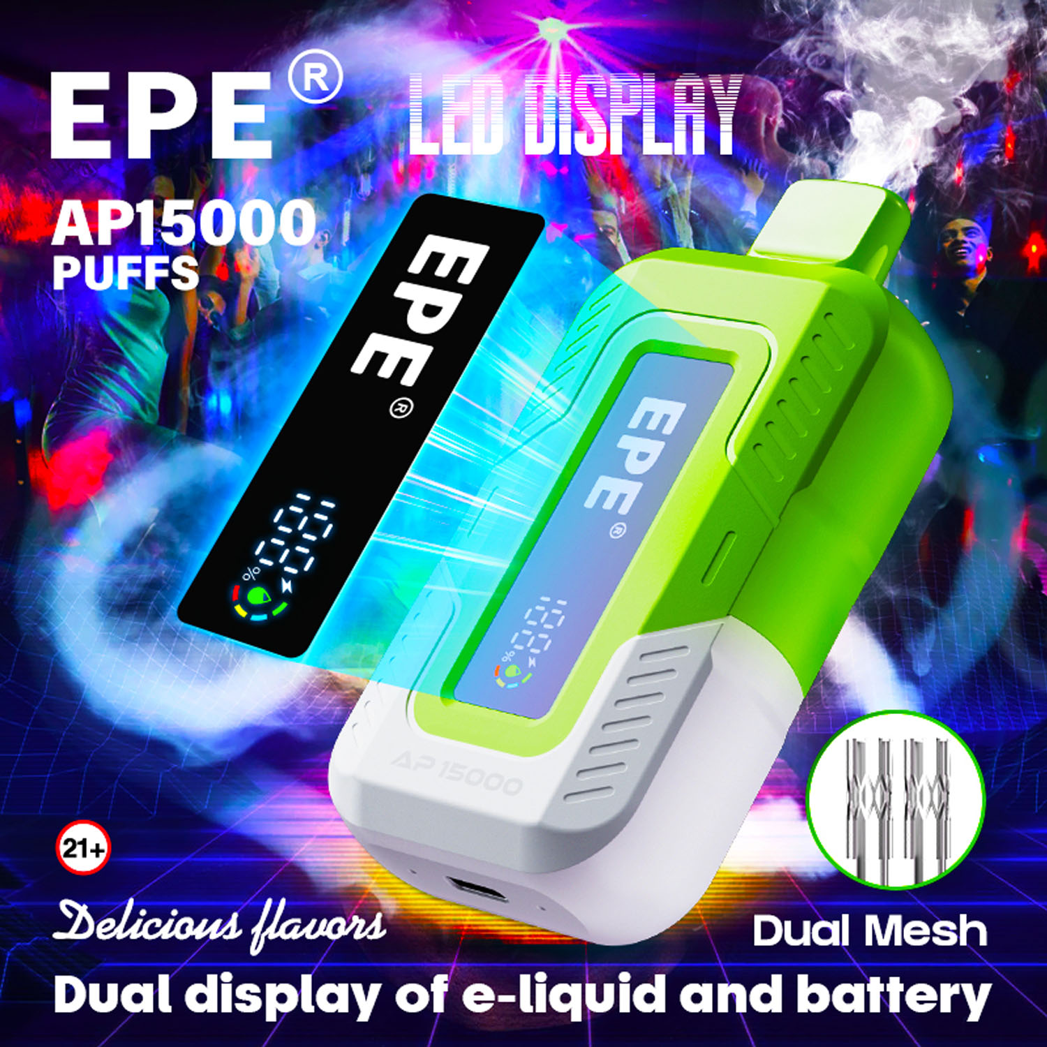 EPE® AP15000 PUFFS LED Series Vape